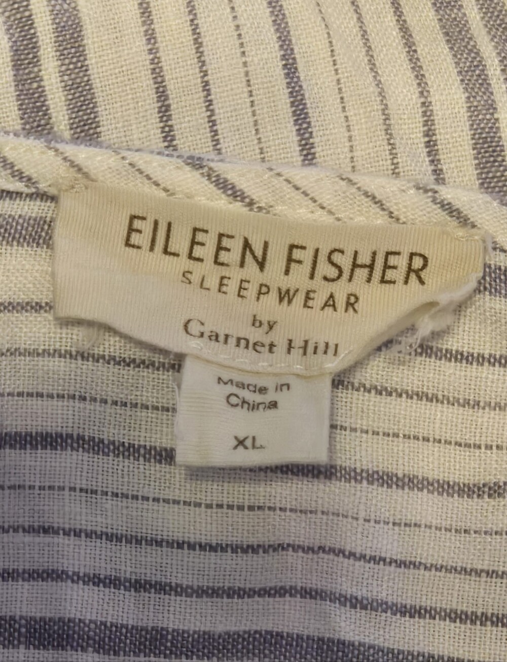 Eileen Fisher Sleepwear By Garnet Hill 100% Organic Linen Sleep Dress XL - Picture 3 of 7
